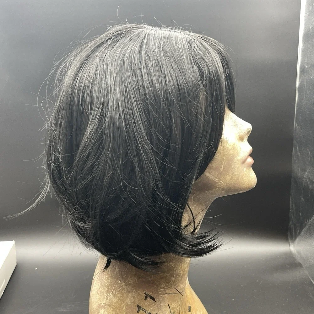 Grammy Wig Short Black Bob‎ Wig Layered Bangs Costume Cosplay Wig